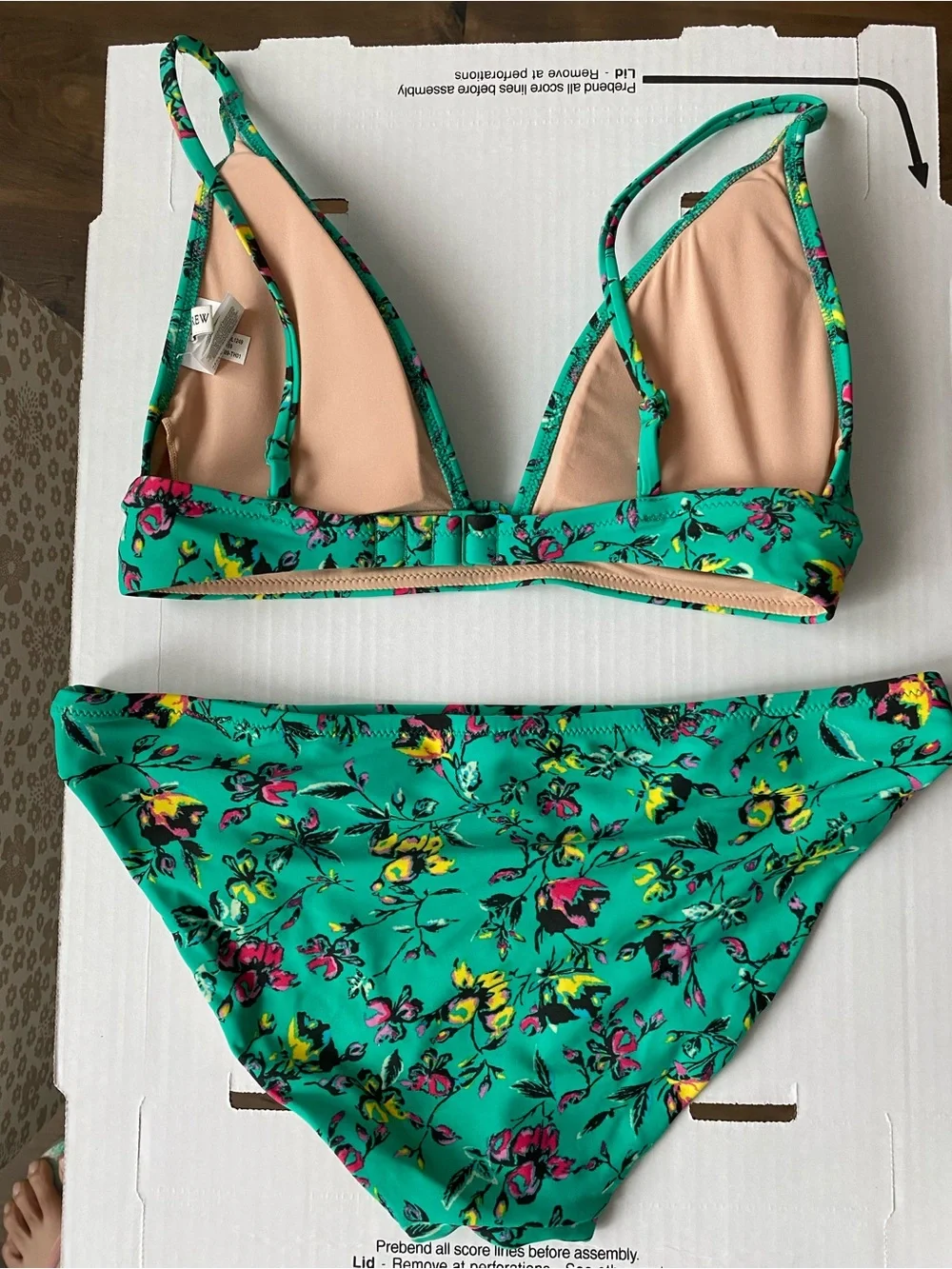 J. Crew Green Floral Bikini Set